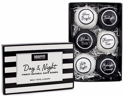 BRUBAKER Badebomben Set 'Day & Night' 6er Pack Badekugeln Geschenk Set Vegan