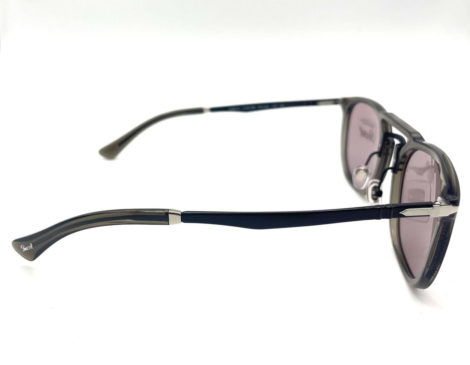 PERSOL PERSOL PO3265S SUNGLASSES 1103/R5 GREY TRANSPARENT/ANTIQUE GREY LENS 50MM