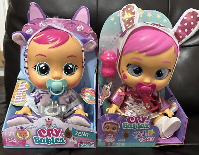 Lot Of 2 Cry Babies Stars Coney & Rare Boo-Hoo Zena 12'' Baby Dolls - NEW IN BOX