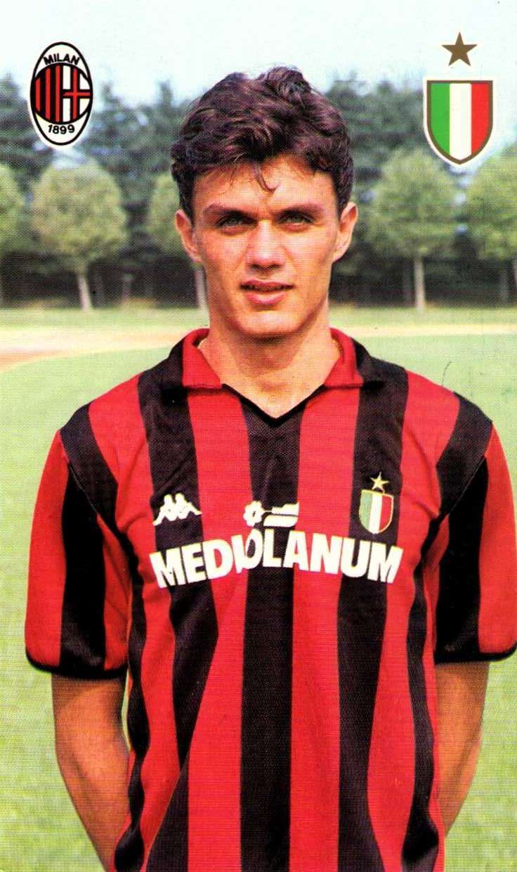 Ac Milan Cartolina Ufficiale 1988-89 Maldini Paolo