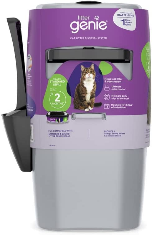 Standard Pail (Silver) | Cat Litter Box Waste Disposal System for Odor Control |