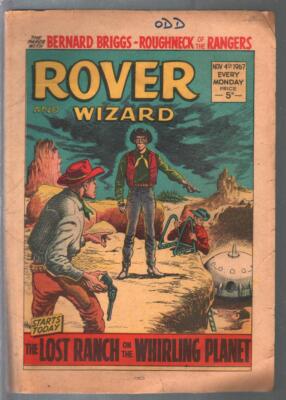 Rover and Wizard 11/4/1967-DC Thompson-British-tabloid-pulp fiction-Sci-Fi-VG