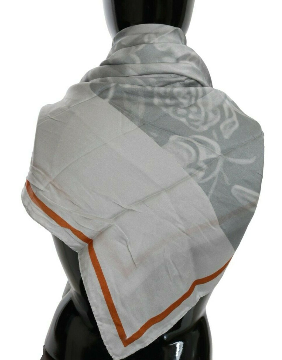 

Шарф CNC COSTUME NATIONAL Серый Оранжевый шелковый платок с цветочным принтом 140x130см 150 долларов США