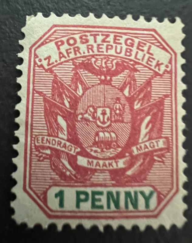 Vintage South Africa Postzegel Republiek 1 Penny Red Stamp Unused 1961 No Gum