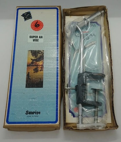 NOS Sunrise Super AA Fly Tying Vise Vice Black In Box w