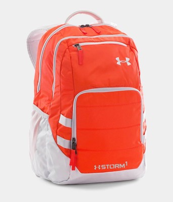 neon orange under armour backpack