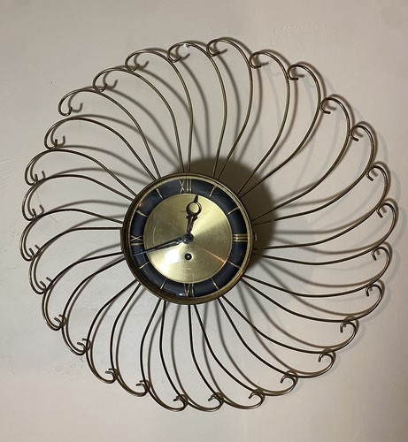 L2B 70s ボロ SCOVILL vintage Vintage Mid Century Modern Welby Sunburst Wind Up Clock | eBay