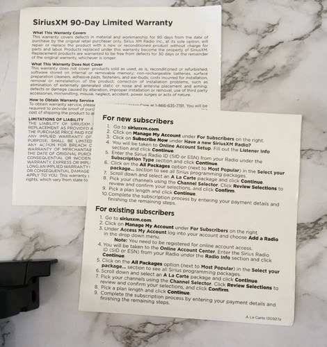 Sirius XM SSV7 Stratus 7 Satellite Radio Receiver with Vehicle Cradle Dock SXVD1