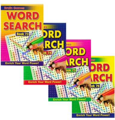 Set Of 4 x Wordsearch Word Search Puzzle Book Travel Brain Books 516 Puzzles