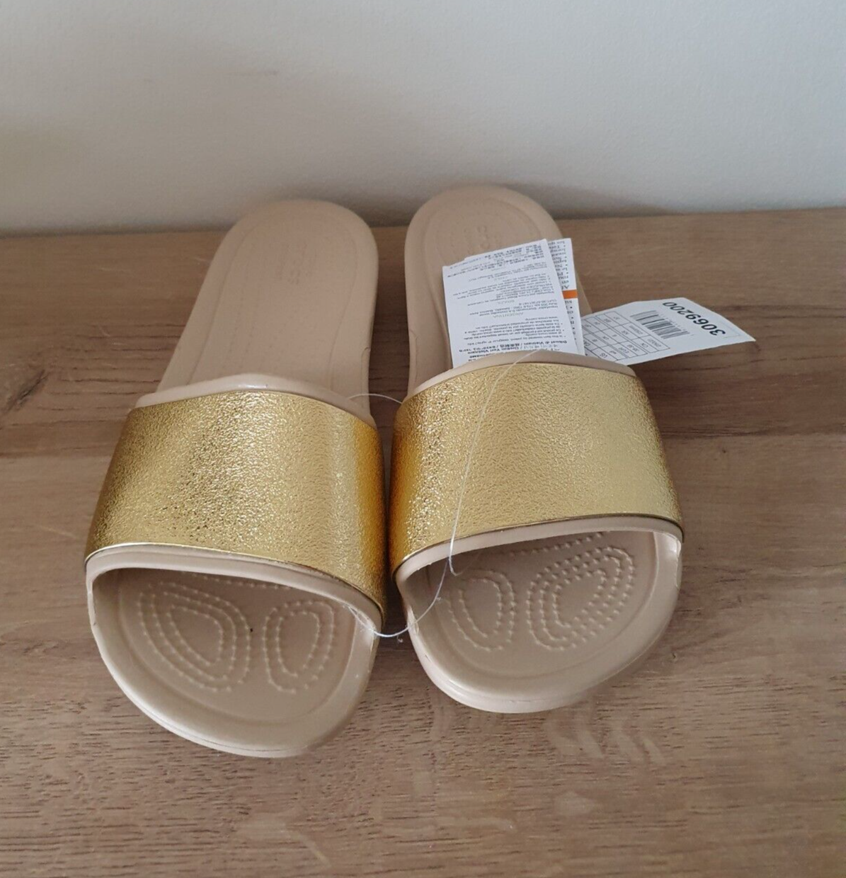 Gold metallic crocs sale