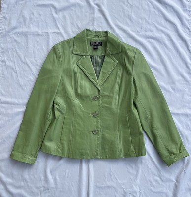 Dialogue Leather Jacket Woman s Size M Pistachio Green Butter Soft Leather