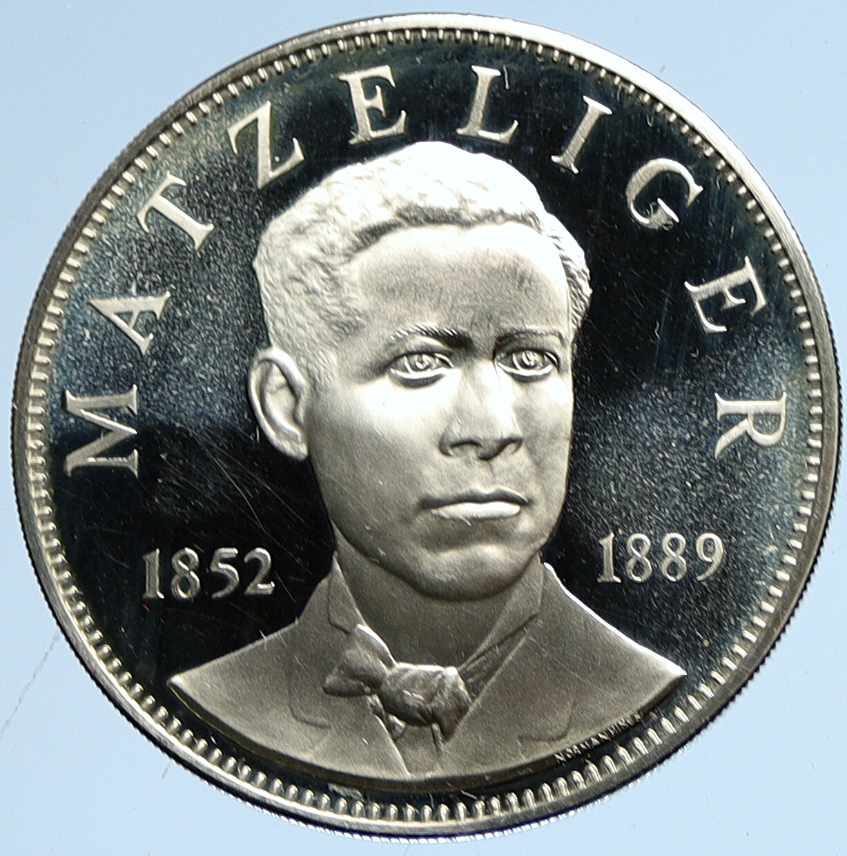 1970 US USA Franklin Mint Inventor JAN MATZELIGER Old Proof Silver