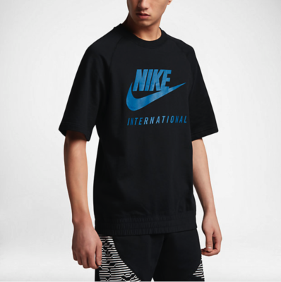 Nike International Crew Men s T Shirt Size Large Black 834306 010