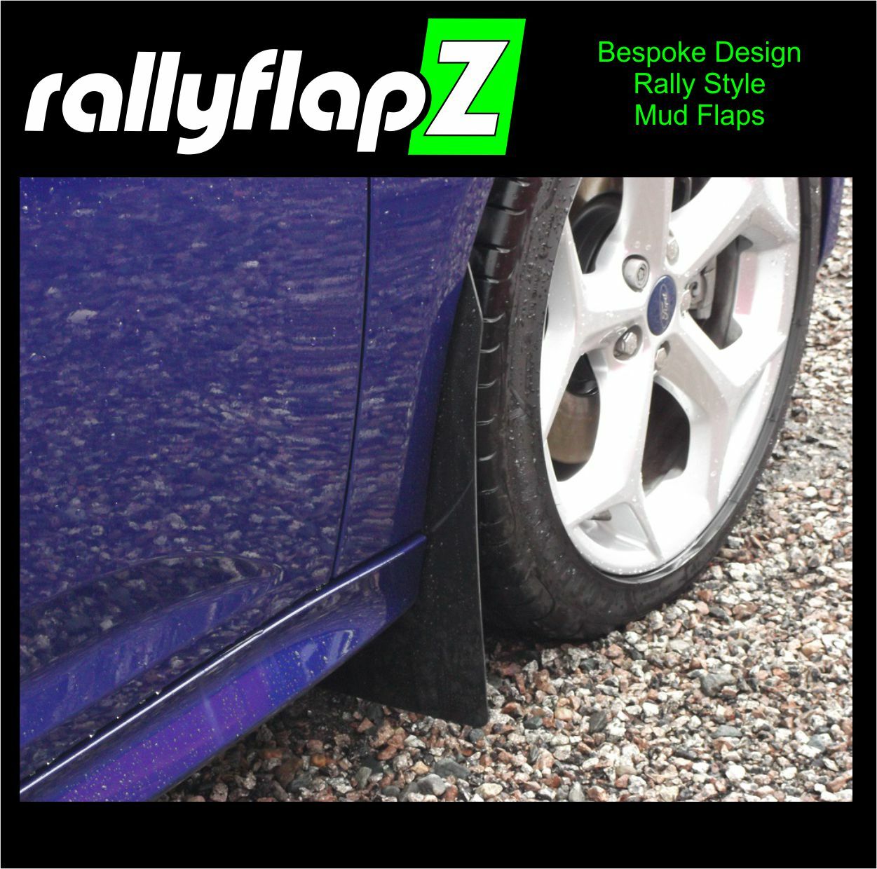 Mud Flaps to fit FORD FOCUS MK3 (11 17) Mudflaps Kit rallyflapZ Black
