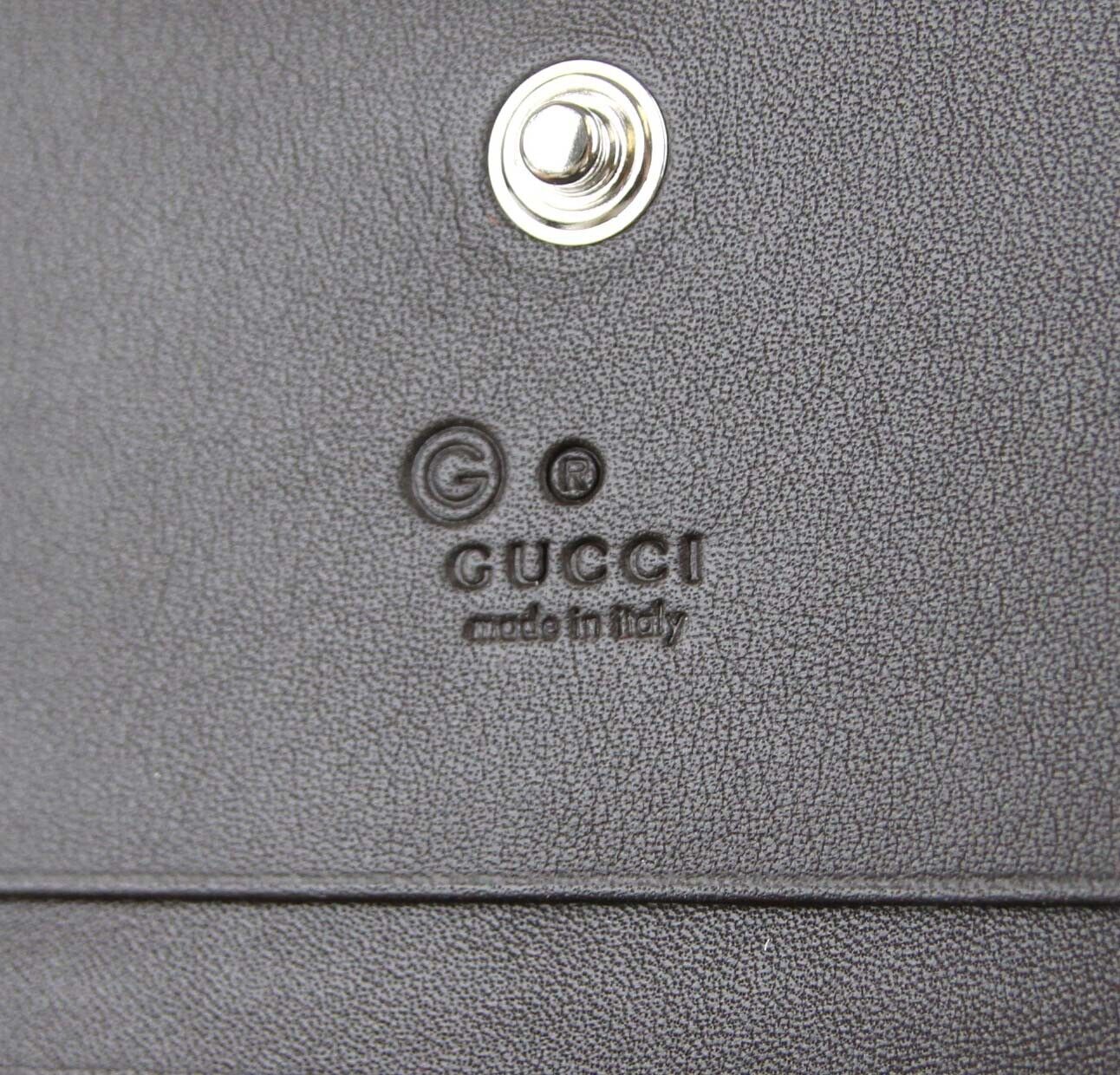 Pre-owned Gucci Men's Dark Brown Microssima Leather Bi-fold Card Case 544474 2044
