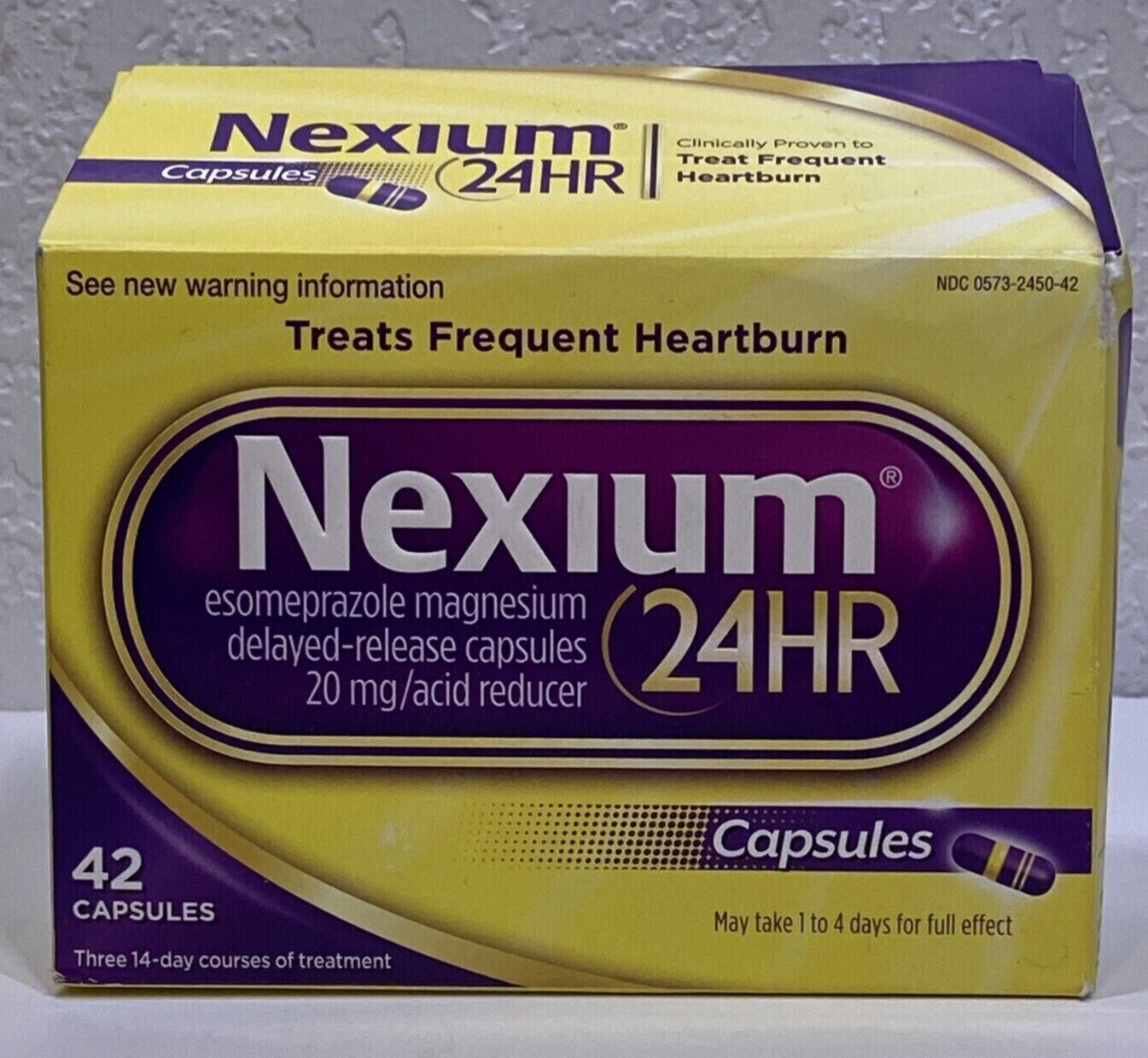 Nexium 24HR 42 Capsules 20mg Treats Frequent Heartburn Exp 2/25