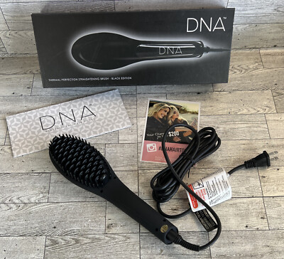 Genuine DNA Hair Tools Ceramic Straightening Brush Black Edition New Open Box