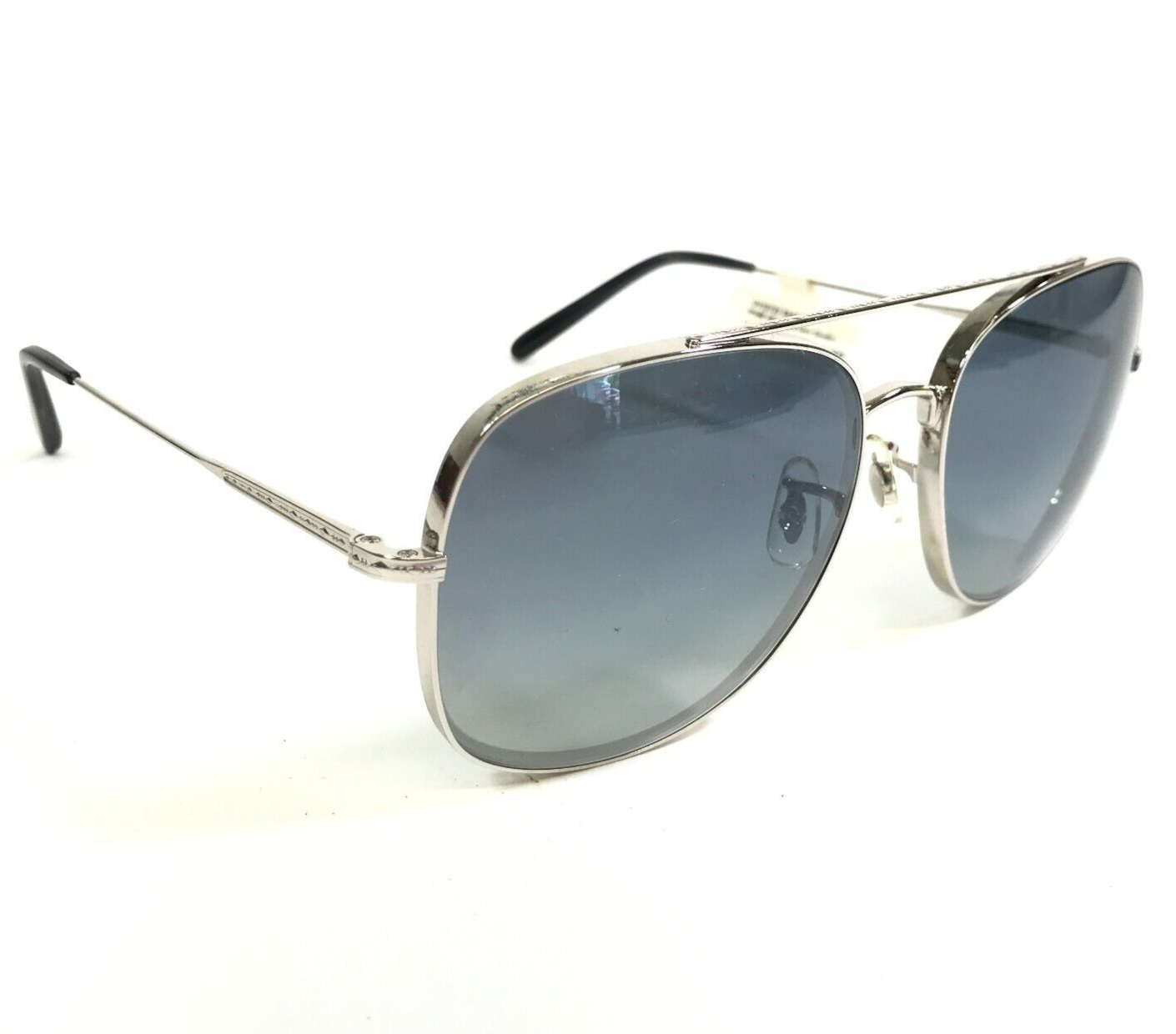 Pre-owned Oliver Peoples Sunglasses Ov1272s 50366i Taron Silver Aviators Dark Gray Lenses