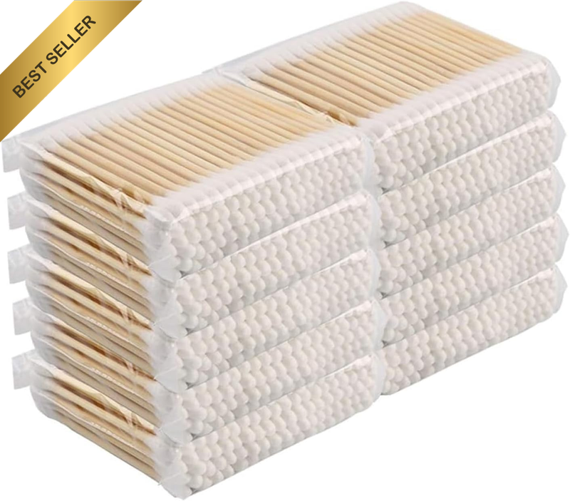 1000-Pack Bamboo Cotton Swabs Bulkbiodegradable Double Ended Swabs for Gun Clean