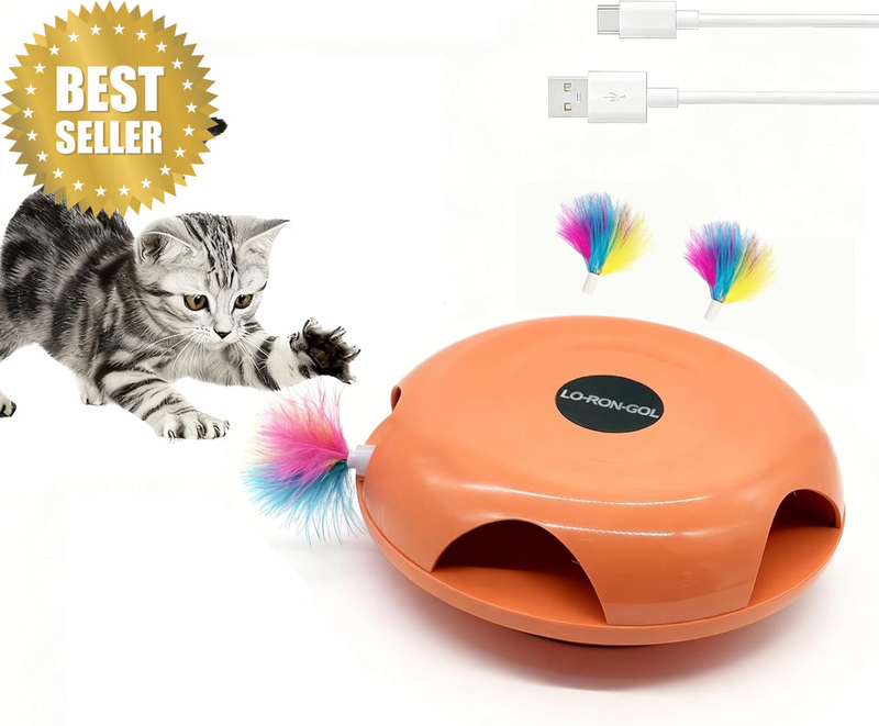 Interactive Whack-A-Mole Cat Toy — Automatic Mushroom Feather Pop-Up Play Toy fo