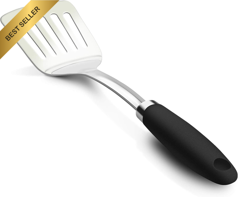 Stainless Steel Slotted Turner Spatula, Metal Spatula for Cast Iron & Stainless