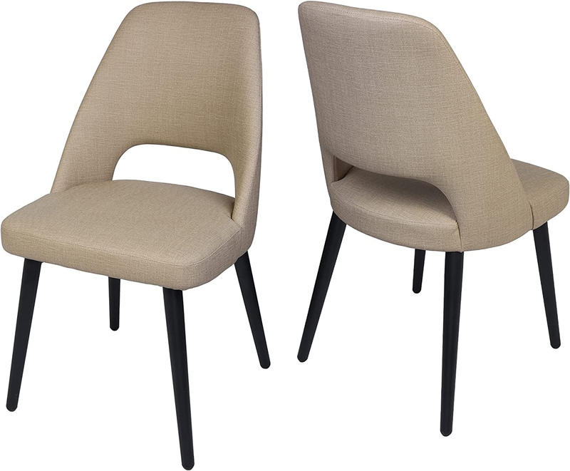 LUCKYERMORE Kitchen Chairs Dining Room Chair Set of 2 with Vinyl Leather Seat, M
