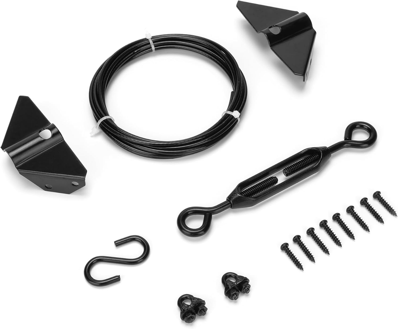 Gate Sag Kit for Wooden Fence Steel Cable Adjustable Turnbuckle Black 1 Pack