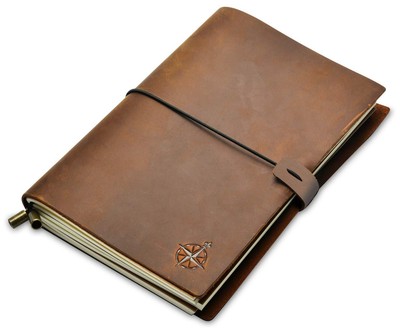 A5 Leather Travelers Notebook A5 Refillable Travelers Journal, Hand-Crafted G...