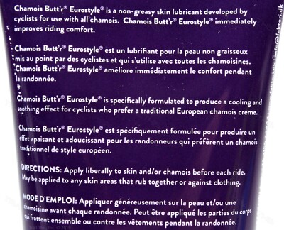 Chamois Butt'r Eurostyle Cooling Cream Butter Road Bike Cycling 8oz (235ml) Tube