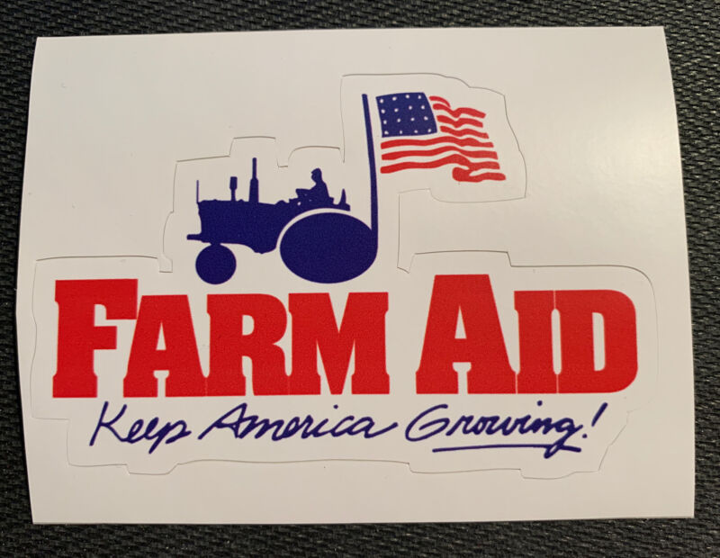 FARM AID Logo Sticker WILLIE NELSON Dave Matthews Mellencamp 3.75" x 2.5"