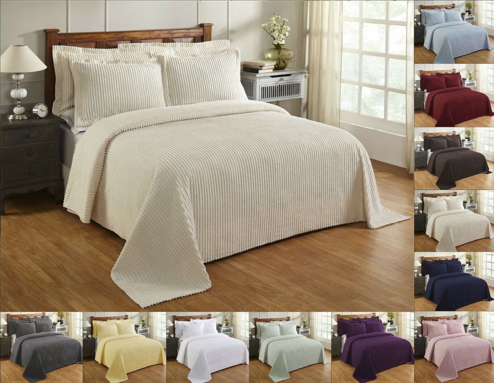 Better Trends Julian 100 Cotton Tufted Chenille Bedspread