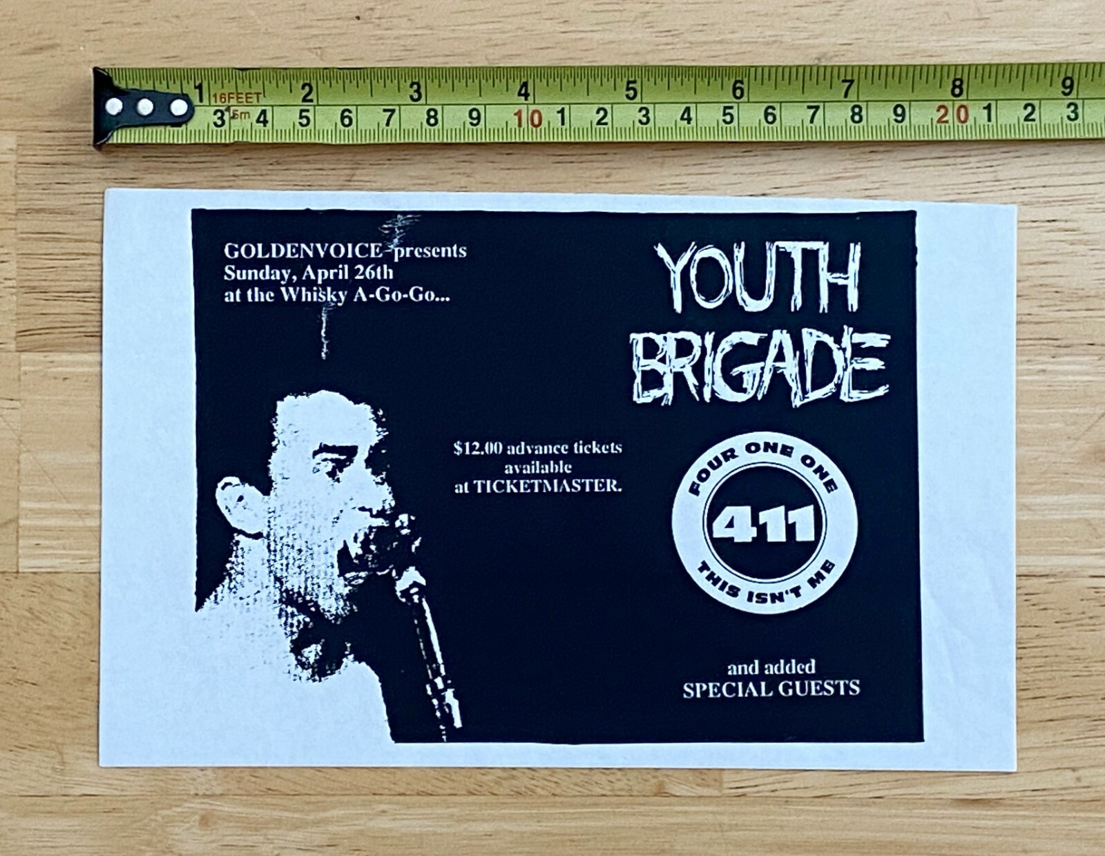 YOUTH BRIGADE 411 1992 Punk Flyer KBD 7 Seconds Minor Threat