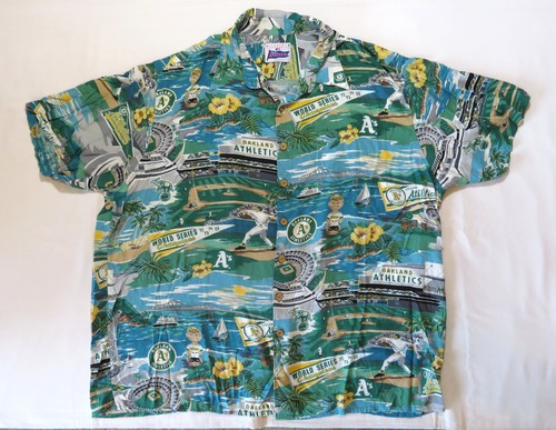 Oakland A's Baseball Team Reyn Spooner Hawaiian Shirt Sports Theme Athletics
