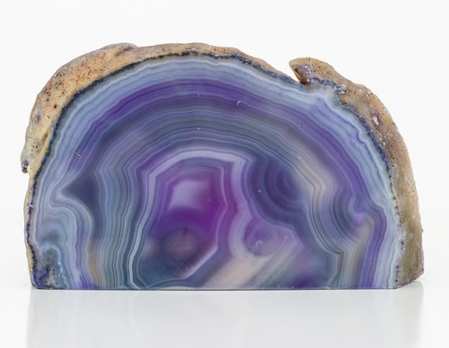 Polished Agate Geode End Half Slab Slice Purple Crystal Quartz 1.97 lbs H1168