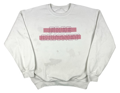 Vintage Free Britney Spears White Sweatshirt 90s y2k Medium