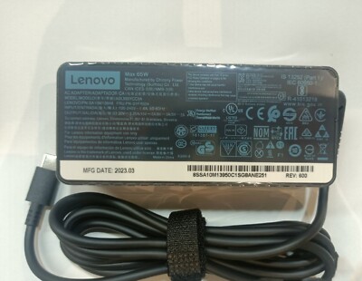 Genuine OEM Lenovo 65W USB-C Adapter Charger ThinkPad X1 Carbon Yoga ADLX65YLC3A