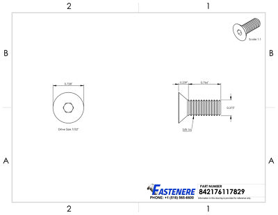 3/8-16 Flat Head Socket Cap Allen Screws Stainless Steel All Quantity / Lengths