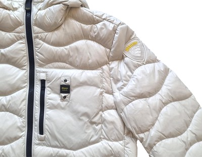 Pre-owned Blauer Men's Down Jacket 24wbluc03030 Optical White