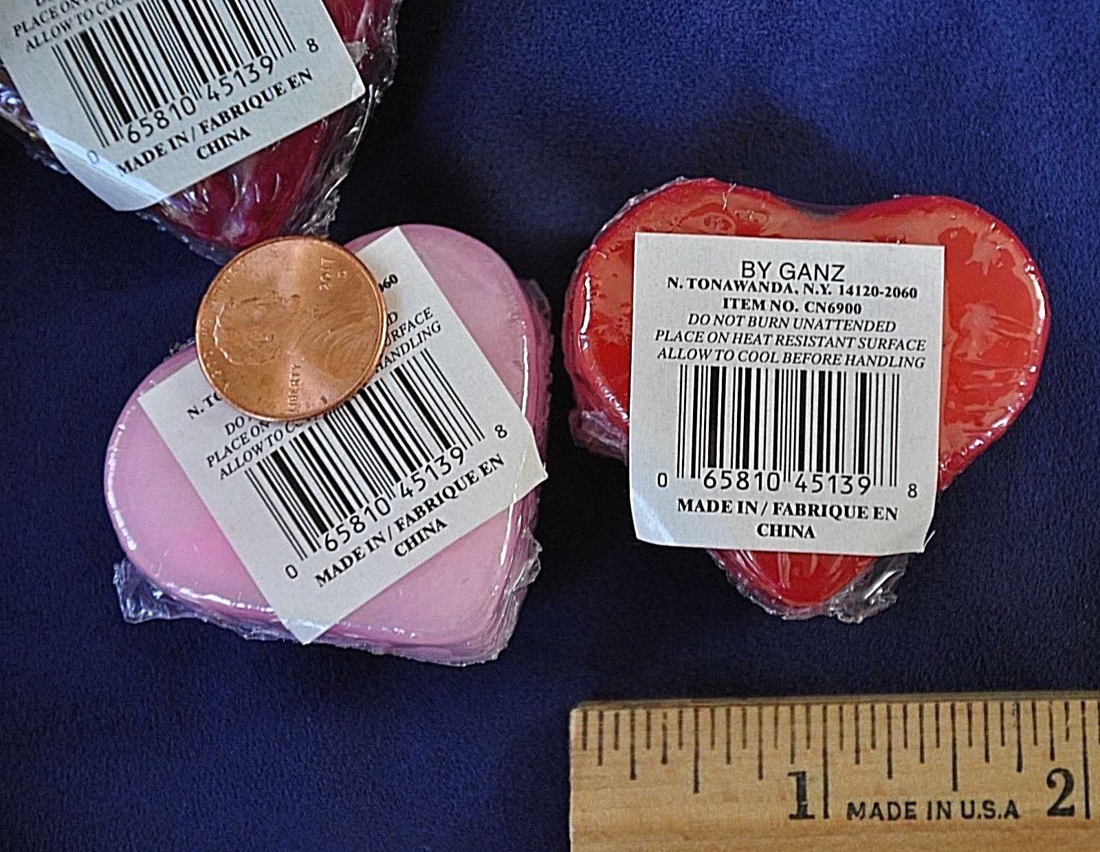 18 Heart Shaped Candles Red Pink Maroon Wrapped by Ganz Romantic Love Wedding