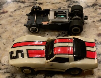 HO Slot Car Tyco #5 Glow In The Dark Corvette Vtg Red White Vintage Untested!