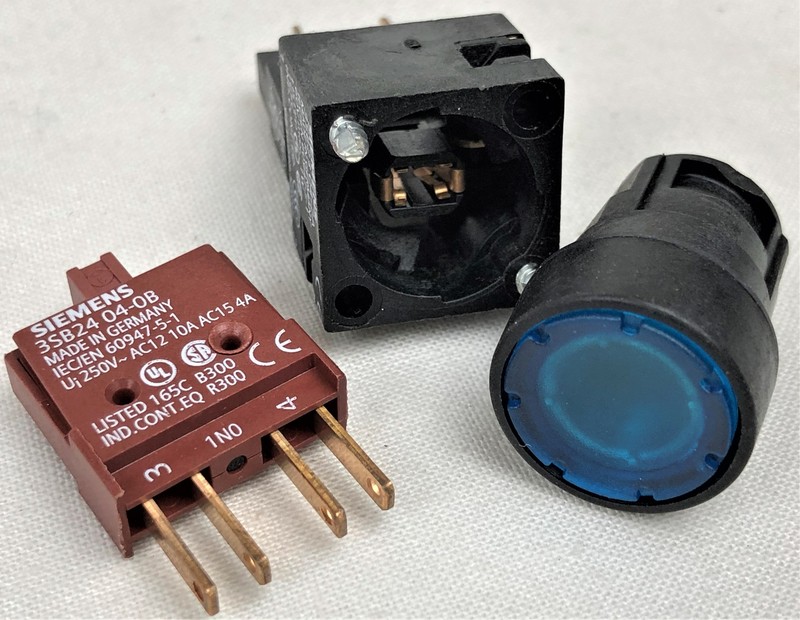 Siemens 3sb2206-0af01 Leuchtdrucktaster Blau, Flacher Druckkopf Ohne Led