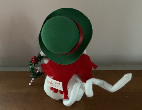 2005 Annalee Doll - Christmas Mouse With Holly Wreath And Candy Canes