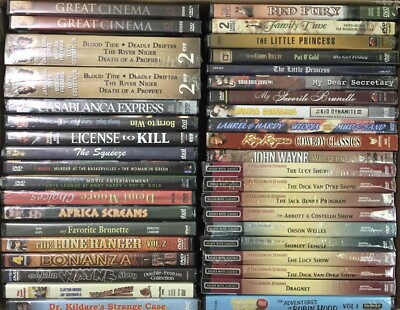 Classic Movie & TV Show DVD Wholesale Bulk Lot NEW SEALED Drama Crime Western