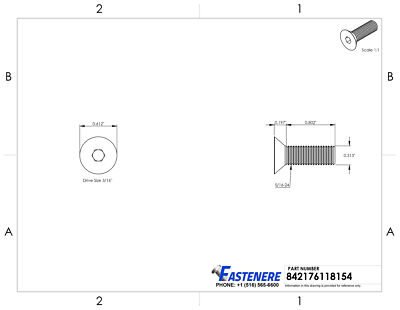 5/16-24 Flat Head Socket Cap Allen Screws Stainless Steel All Quantity / Lengths