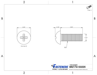 8-32 Round Head Phillips Drive Machine Screws Stainless Steel Inch All Lengths