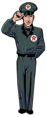 Texaco Gas Station Attendant Metal Sign 35.5x14