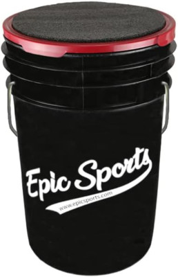Epic Black 6-Gal. Baseball/Softball Bucket W/Padded Lid 6 Gallon