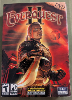 EverQuest II  DVD-ROM (PC, 2004) - NO DISCS - Box/manual/inserts/map/cd holder