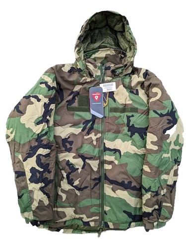 Pre-owned Us Army Military Cold Weather Parka Primaloft Jacket Ecwcs Woodland Gen 3 Lev 7 In Brown