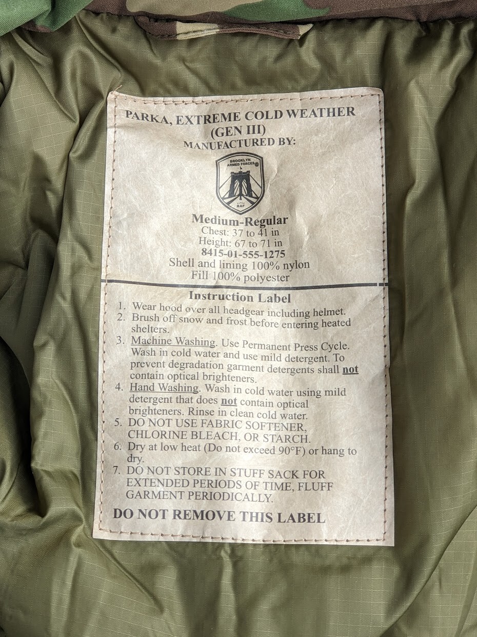 Pre-owned Us Army Military Cold Weather Parka Primaloft Jacket Ecwcs Woodland Gen 3 Lev 7 In Brown